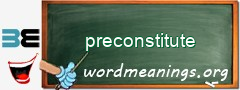 WordMeaning blackboard for preconstitute